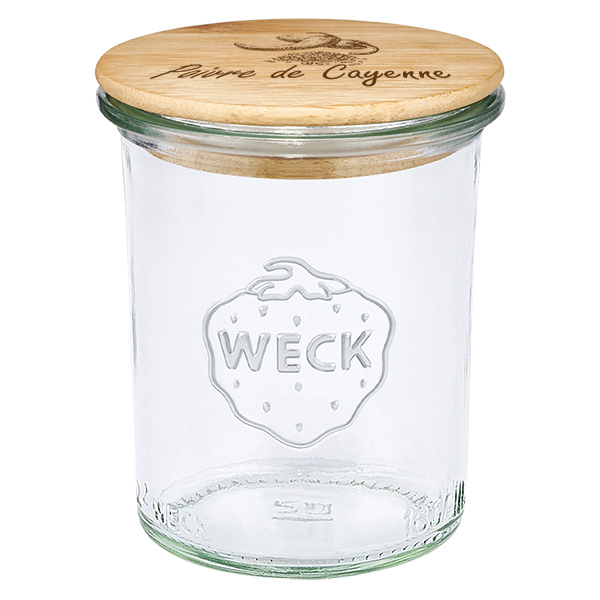Trälock Poivre de Cayenne med WECK-glas med fot Trälock Poivre de Cayenne med WECK-glas med fot
