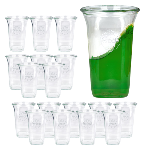 Set med 18 Weck Quentin 795 ml