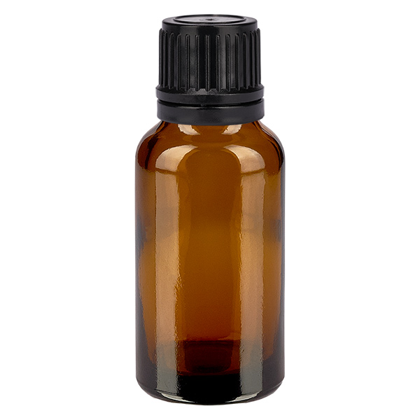 20 ml flaska 11mm skruvkork svart med säkerhetsförslutning BrownLine UT18/20