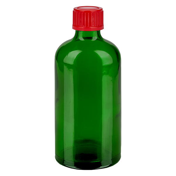 100ml flaska 11mm skruvkork röd standard GreenLine UT18/100