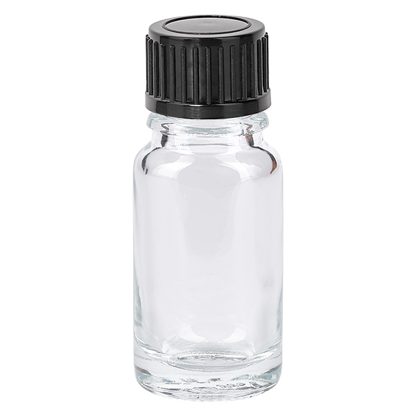 10ml flaska 11mm skruvkork svart standard ClearLine UT18/10