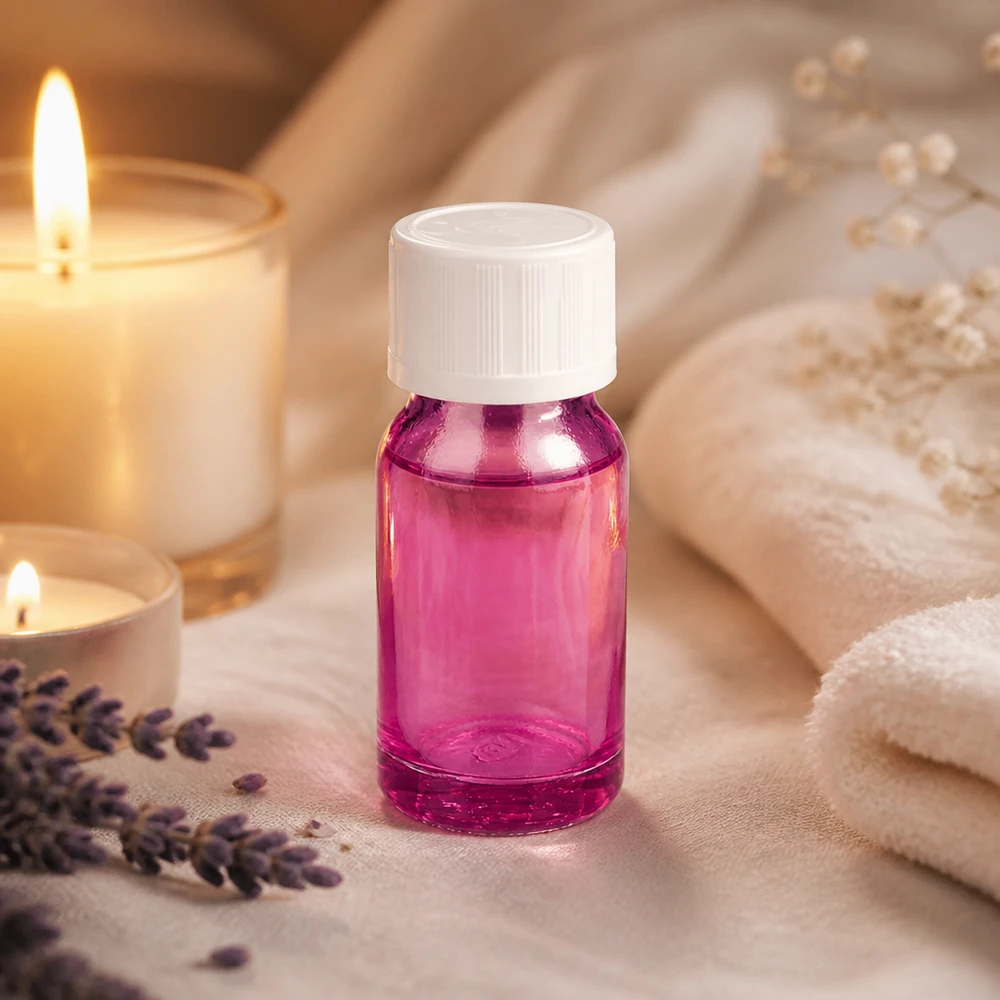 10ml droppflaska 1,2mm vit standard barnsäker PurpleLine.UT18/10 Kompakt droppflaska 10ml av transparent plast i lila med vitt lock