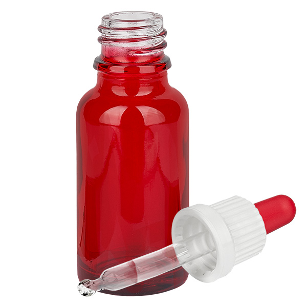 20 ml pipettflaska vit/röd med säkerhetsförslutning RedLine UT18/20 20 ml pipettflaska vit/röd med säkerhetsförslutning RedLine UT18/20