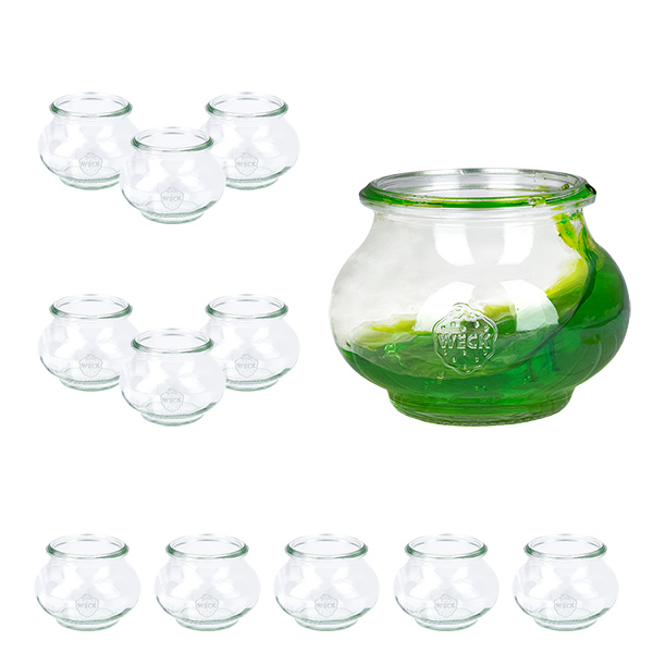 Set med 12 burkar Weck 220 ml, juvelburkar, glas 1/4 l