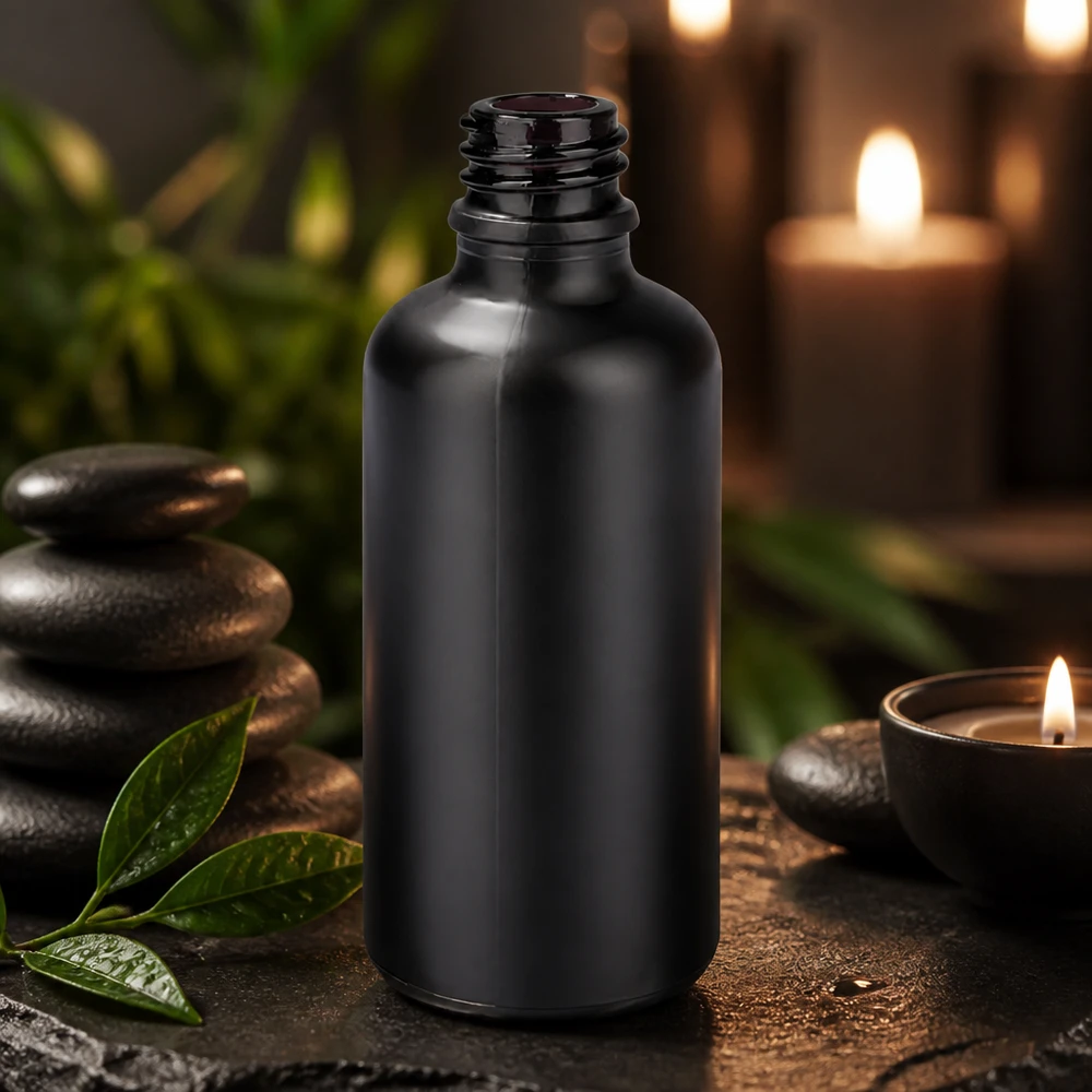 Elegant 50 ml apoteksflaska BlackLine UT18/50 UNiTWIST för aromaterapi och eteriska oljor