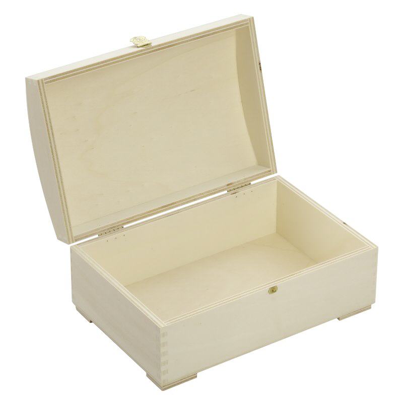 Trälåda (kista) med böjt lock 26x17x11cm