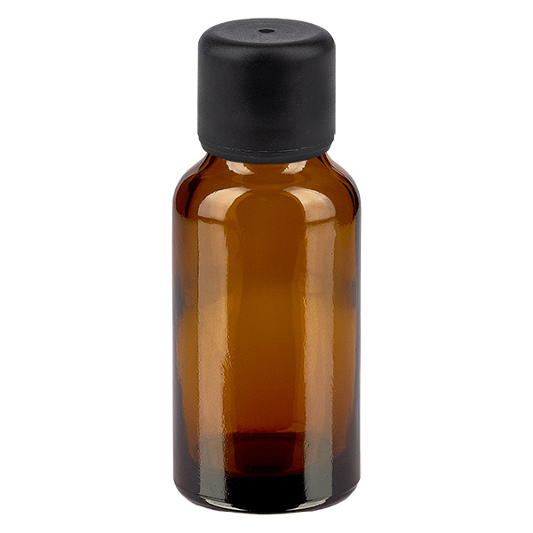 20ml flaska 6mm skruvkork svart standard BrownLine UT18/20