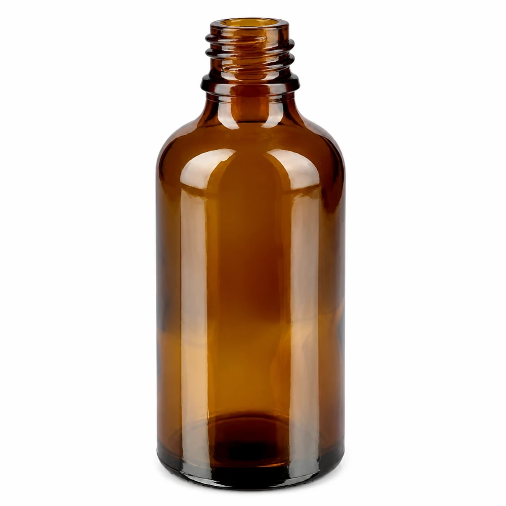 50 ml bärnstensfärgad glasflaska med gängad hals för pipettspetsar från BrownLine-serien