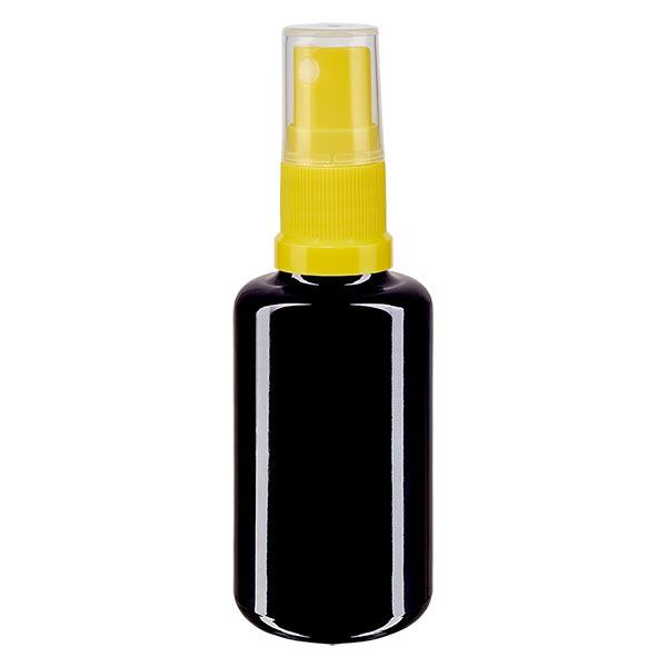 Apoteksflaska violett 30ml med gult spraylock Apoteksflaska violett 30ml med gult spraylock