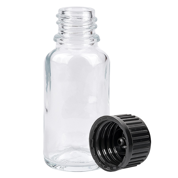 20ml flaska 11mm skruvkork svart standard ClearLine UT18/20 20ml flaska 11mm skruvkork svart standard ClearLine UT18/20