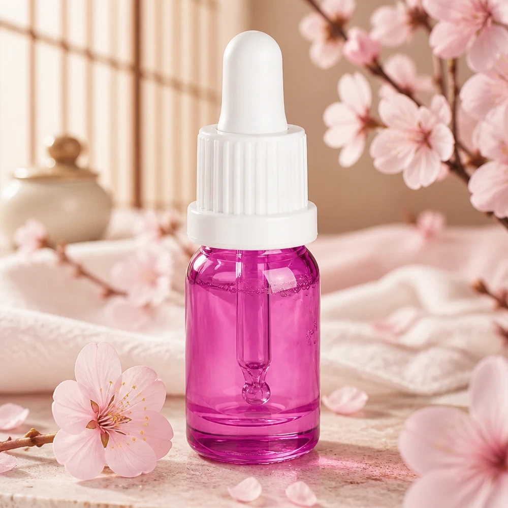 5ml pipettflaska vit originalitet skruvkork PurpleLine UT18/5 Elegant violett pipettflaska 5ml med vit droppare för hudvårdsoljor och essenser