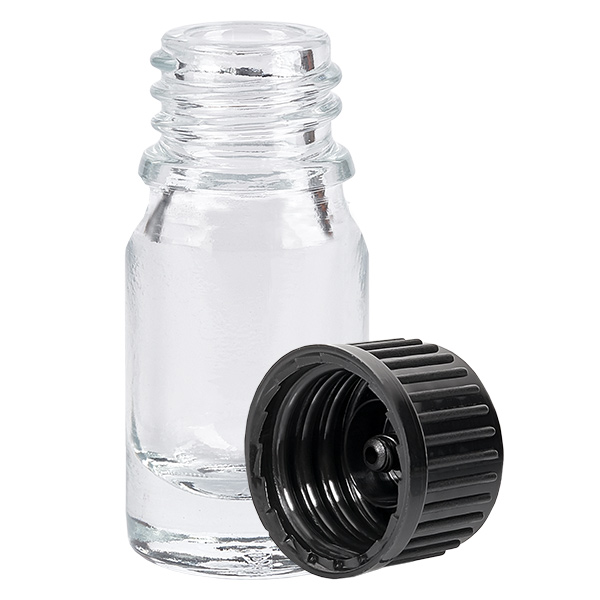 5ml flaska 11mm skruvkork svart standard ClearLine UT18/5 5ml flaska 11mm skruvkork svart standard ClearLine UT18/5
