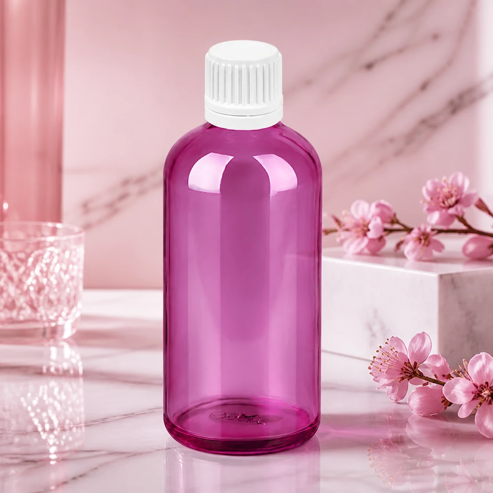 100ml droppflaska 0,7mm vit Originality skruvkork PurpleLine UT18/100 Kompakt 100 ml PurpleLine-flaska med en 0,7 mm öppning för exakt droppning för medicinska tillämpningar