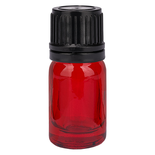 5ml (globule) flaska 8mm hällring svart tamper-evident förslutning RedLine UT18/5