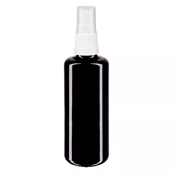 Apoteksflaska violett 100ml spraylock vit Apoteksflaska violett 100ml spraylock vit