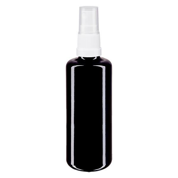 Apoteksflaska violett 100ml spraylock vit Apoteksflaska violett 100ml spraylock vit