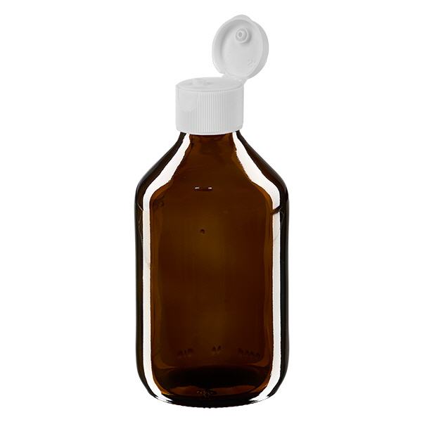250 ml medicinflaska brun, med flip-top lock ApoGlas 250 ml medicinflaska brun, med flip-top lock ApoGlas