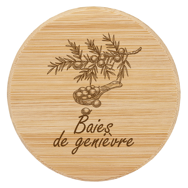 Couvercle en bois "baies de genièvre" för WECK RR60