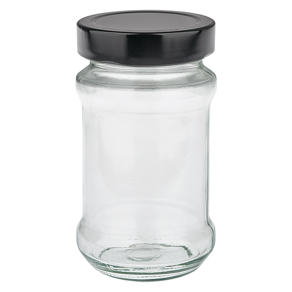 390ml rund burk + BasicSeal-lock svart djup UT