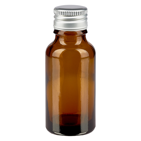 20ml flaska 11mm skruvkork Alu-Silver Standard BrunL. UT18/20