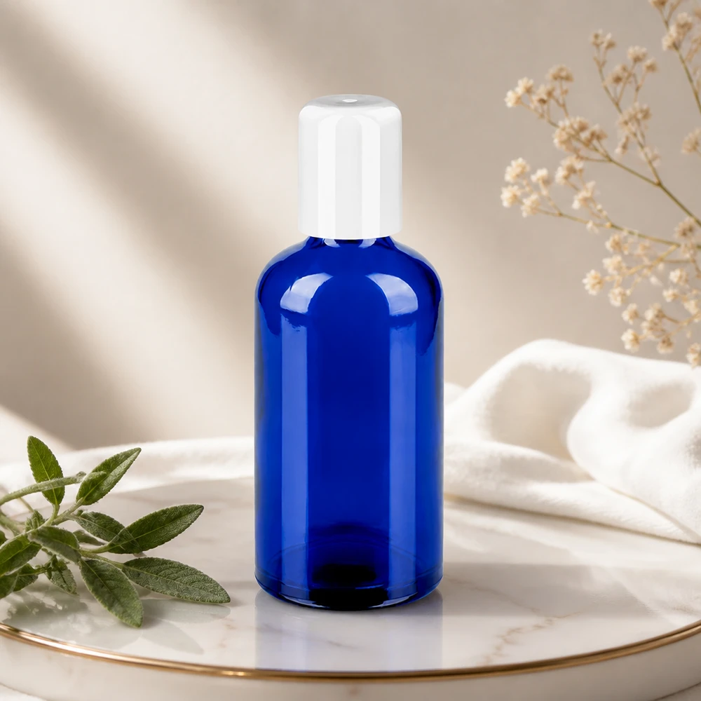 100 ml roll-on-flaska vit med standardkork BlueLine UT18/100
