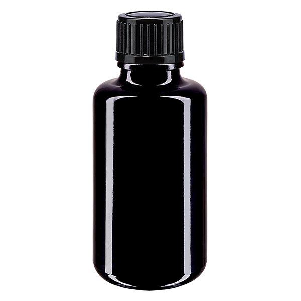 Apoteksflaska violett 30ml dropplock 1mm svart standard Apoteksflaska violett 30ml dropplock 1mm svart standard