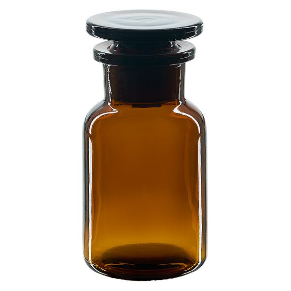 Flaska med rund axel 100ml brun glaspropp med bred hals