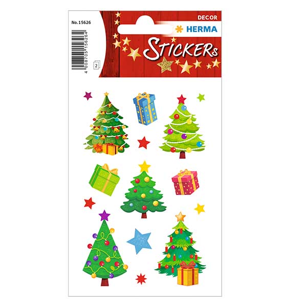 "Julgran" klistermärken (30 klistermärken med glitter) "Julgran" klistermärken (30 klistermärken med glitter)