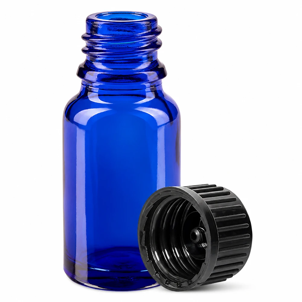 10ml flaska 11mm skruvkork svart standard BlueLine UT18/10 10ml flaska 11mm skruvkork svart standard BlueLine UT18/10