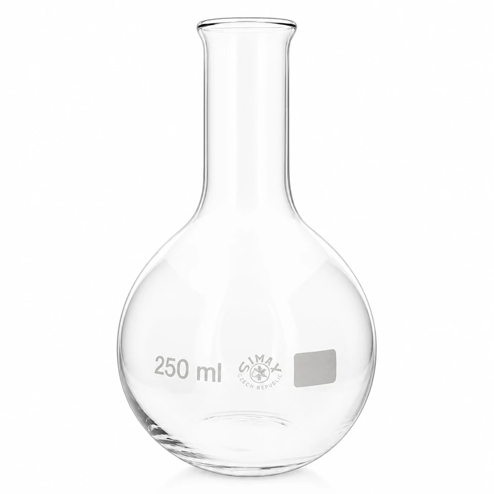 Stående kolv 250ml med smal hals av glas för laboratoriebruk