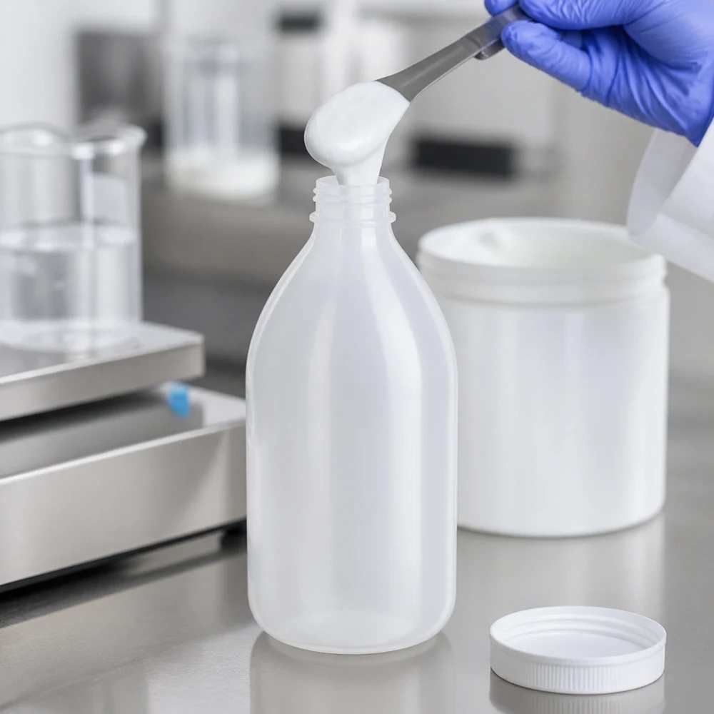 500ml laboratorieflaska med smal hals utan lock 500 ml laboratorieflaska med smal hals av HDPE, genomskinlig, utan lock vid påfyllning av ämne