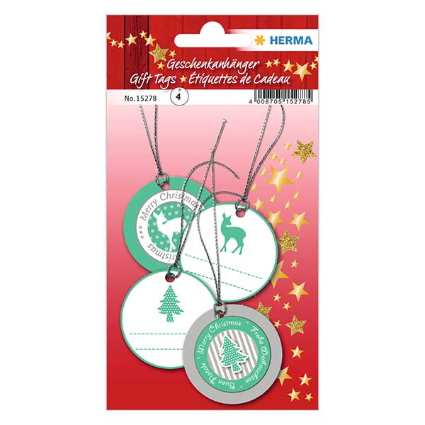 Grönt fawn-hänge (4 st) med 3D-glitter Grönt fawn-hänge (4 st) med 3D-glitter