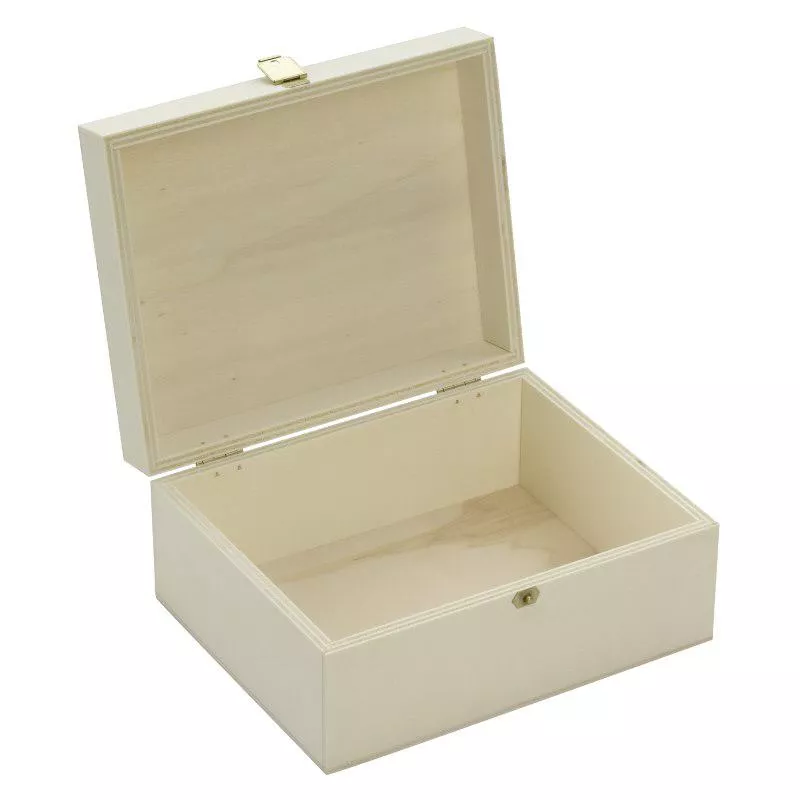 Trälåda med gångjärnsförsett lock 17x14x8cm Trälåda med gångjärnsförsett lock 17x14x8cm