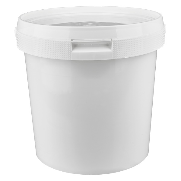 2,5-liters hink i vit polypropenplast med lock 2,5-liters hink i vit polypropenplast med lock