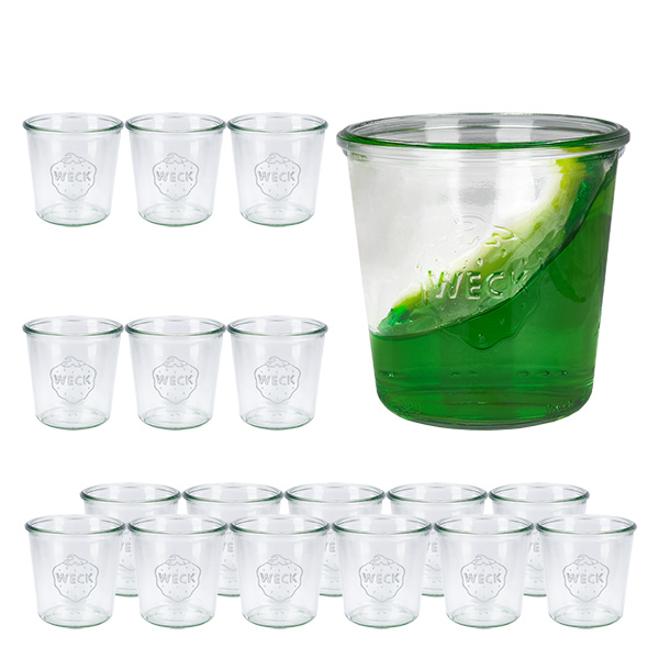 Set med 18 Weck-glas, 580 ml Set med 18 Weck-glas, 580 ml