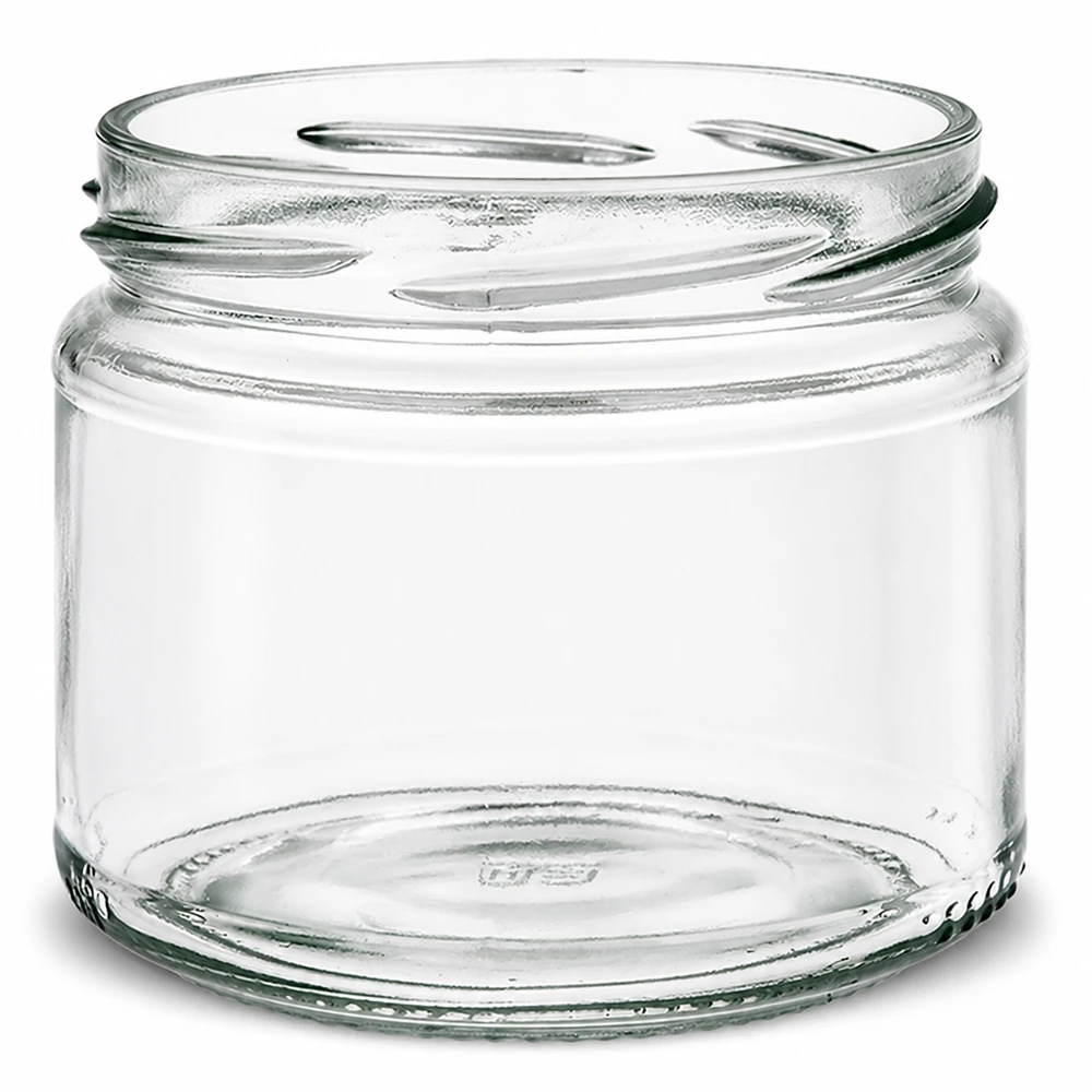 330ml rund glasburk utan lock (TO82) UNiTWIST UNiTWIST Runda330 rund burk 330ml TO82 tom transparent konserveringsburk konserveringsburk utan lock