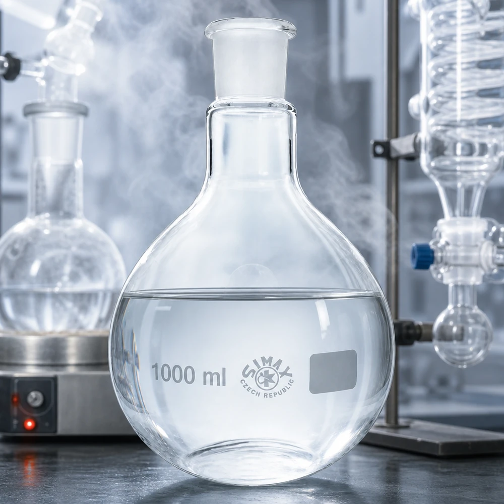 Höftkolv 1000ml med standardslipad fog (29/32) Glaskolv 1000ml med lång hals och standard slipad fog 29/32 för professionell laboratorieutrustning