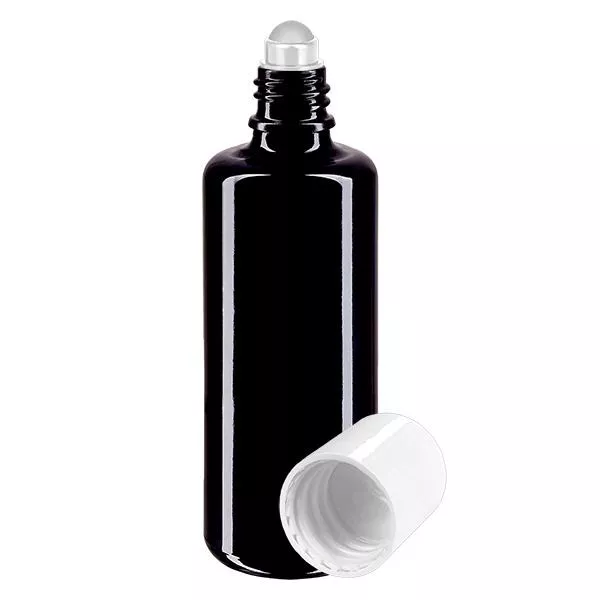 Apoteksflaska viol 100ml roll-on lock vit Apoteksflaska viol 100ml roll-on lock vit