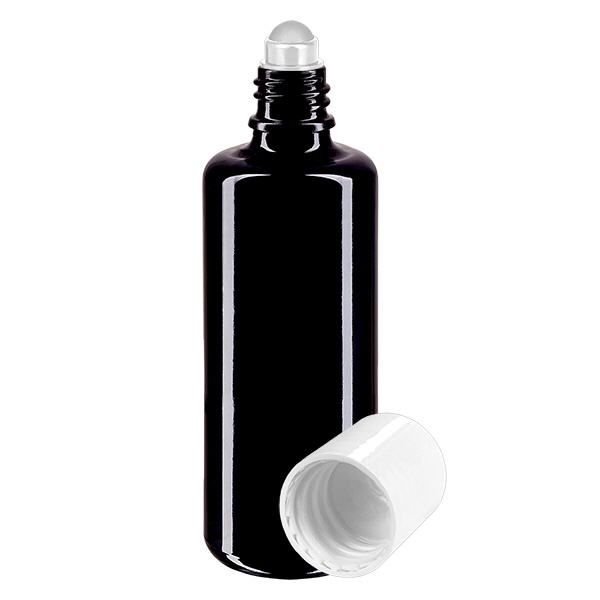 Apoteksflaska viol 100ml roll-on lock vit Apoteksflaska viol 100ml roll-on lock vit