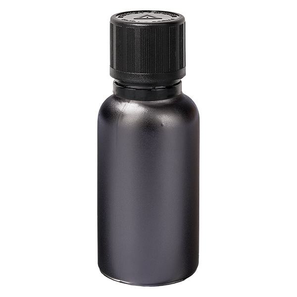20ml Droppflaska 1mm svart säkerhetsförslutning Barnsäkerhetslås Blindvarningssymbol BlackL. UT18/20