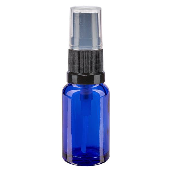 Apoteksflaska blå 10ml med svart spraylock Apoteksflaska blå 10ml med svart spraylock