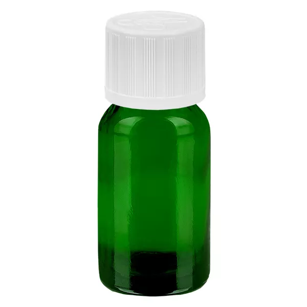 10ml flaska 11mm skruvkork vit standard med sabotageskydd GreenLine UT18/10 10ml flaska 11mm skruvkork vit standard med sabotageskydd GreenLine UT18/10