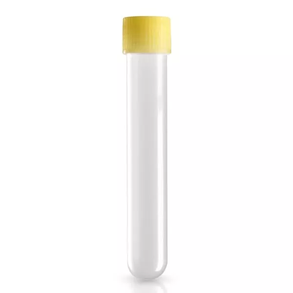 Provrör 13ml 16/100 skruvlock gul