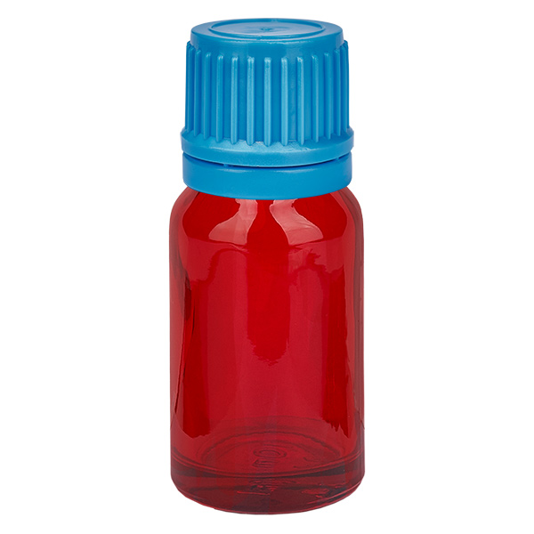 10ml flaska 11mm skruvkork blå sabotagesäker kapsyl RedLine UT18/10