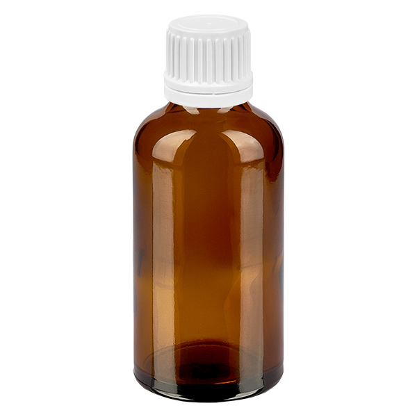 50 ml flaska 11mm skruvkork vit med säkerhetsförslutning BrownLine UT18/50