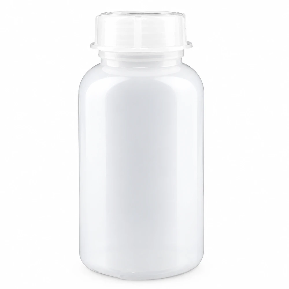 500ml laboratorieflaska med bred hals och skruvkork 500ml Laborbehälter Weithals aus weißem Polyethylen mit dichtem Schraubverschluss für sichere Lagerung