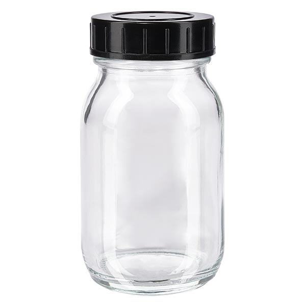 100ml bredhalsad flaska klarglas med skruvkork