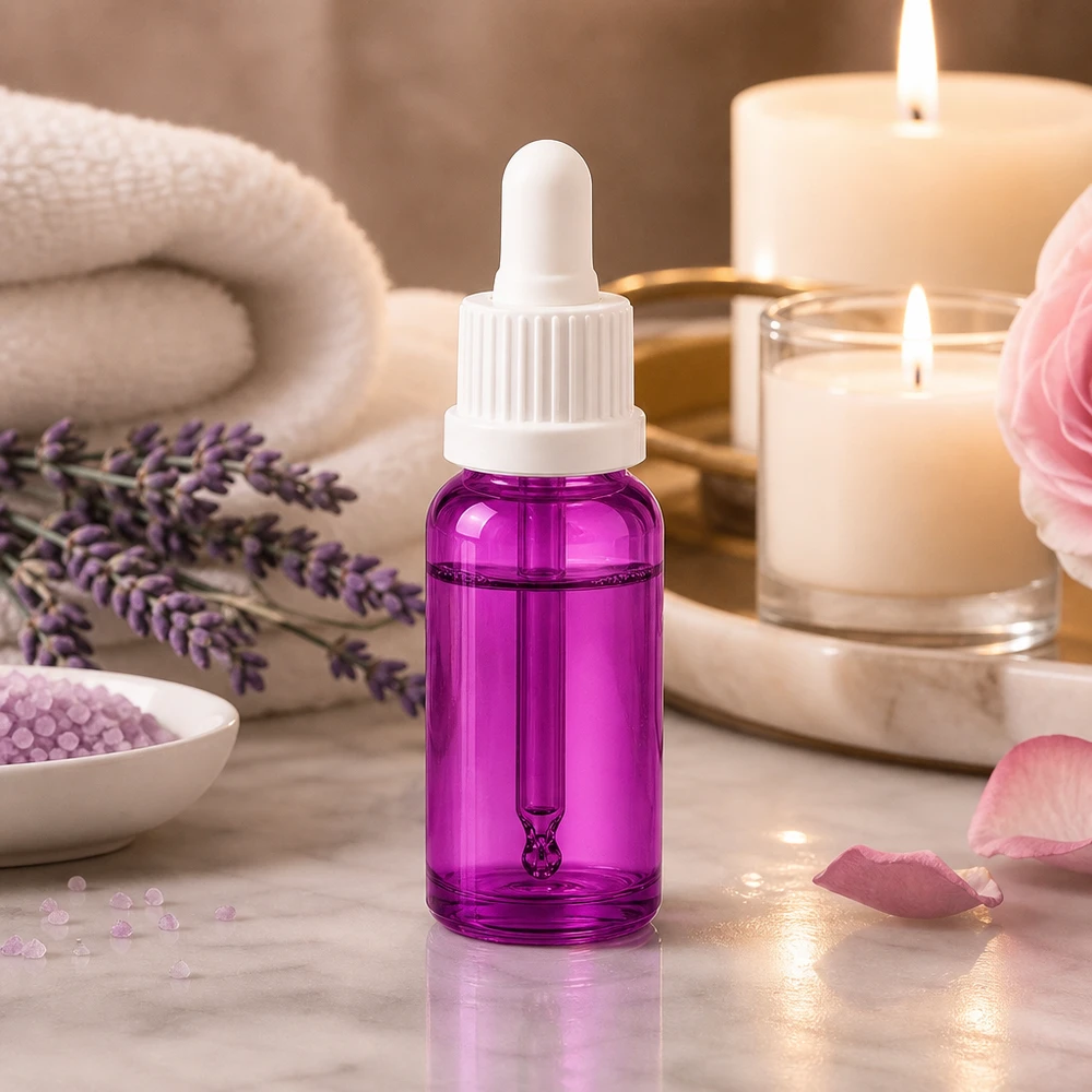 20ml pipettflaska vit Originality skruvkork PurpleLine UT18/20 Högkvalitativ pipettflaska 20 ml av glas med vitt OV-lock för aromaterapi