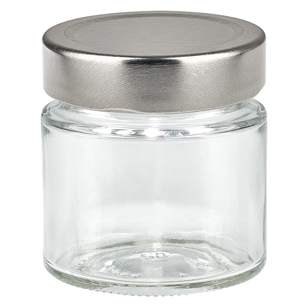 Glasburk 135 ml + lock BasicSeal silver djup UNiTWIST