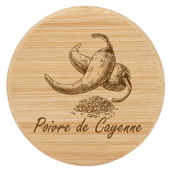 Couvercle i trä "Poivre de Cayenne" till WECK RR60 Couvercle i trä "Poivre de Cayenne" till WECK RR60